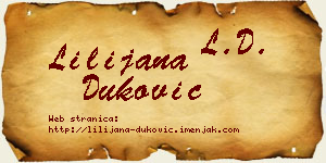 Lilijana Duković vizit kartica